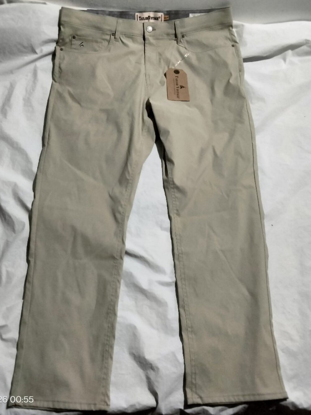 Tailor Vintage Canaan Slim Fit Performance Tech Pants Mens 38x30(39x30) Stone NW